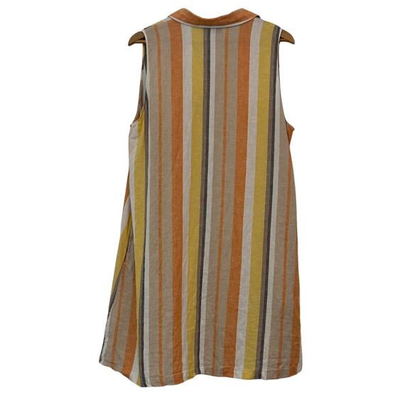 NY&CO Linen Sheath Dress XXL Striped Collared Summer Resort Preppy Classic - Picture 2 of 7